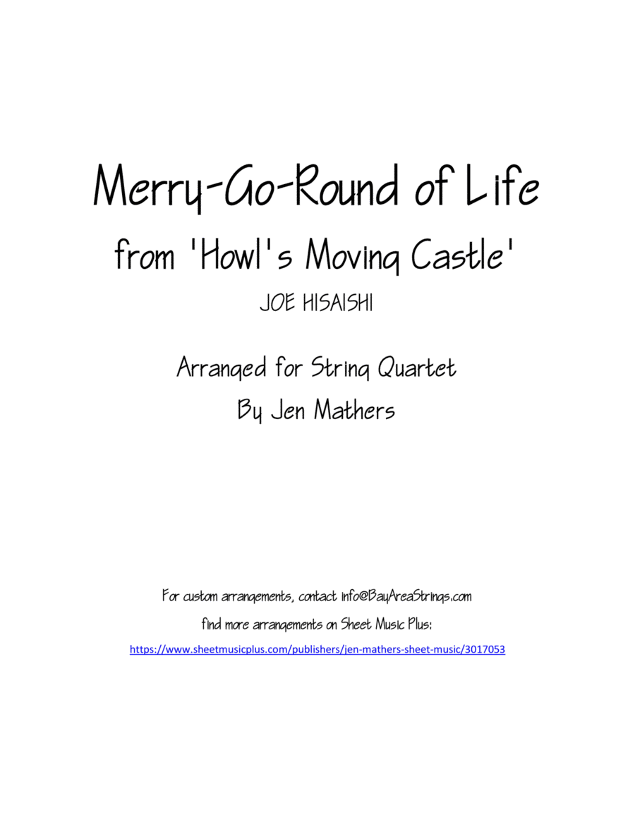 Merry-go-round Of Life String Quartet scores gallery preview page 1