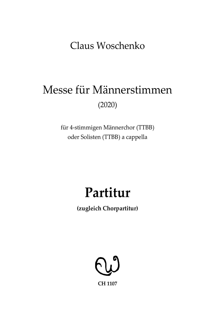 Messe für Männerstimmen (Mass for Male Voices) (2020) TTBB scores gallery preview page 3