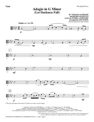 Adagio In G Minor (Let Darkness Fall) - Viola