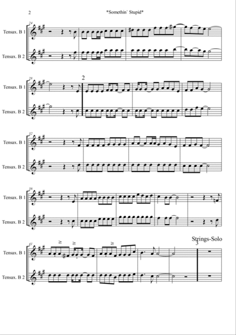 Somethin' Stupid Somethin' Stupid Woodwind Duet scores gallery preview page 2
