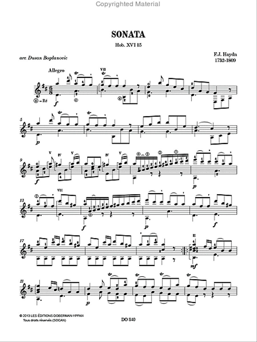 Sonata Hob. XVI 15 Classical Guitar scores gallery preview page 2