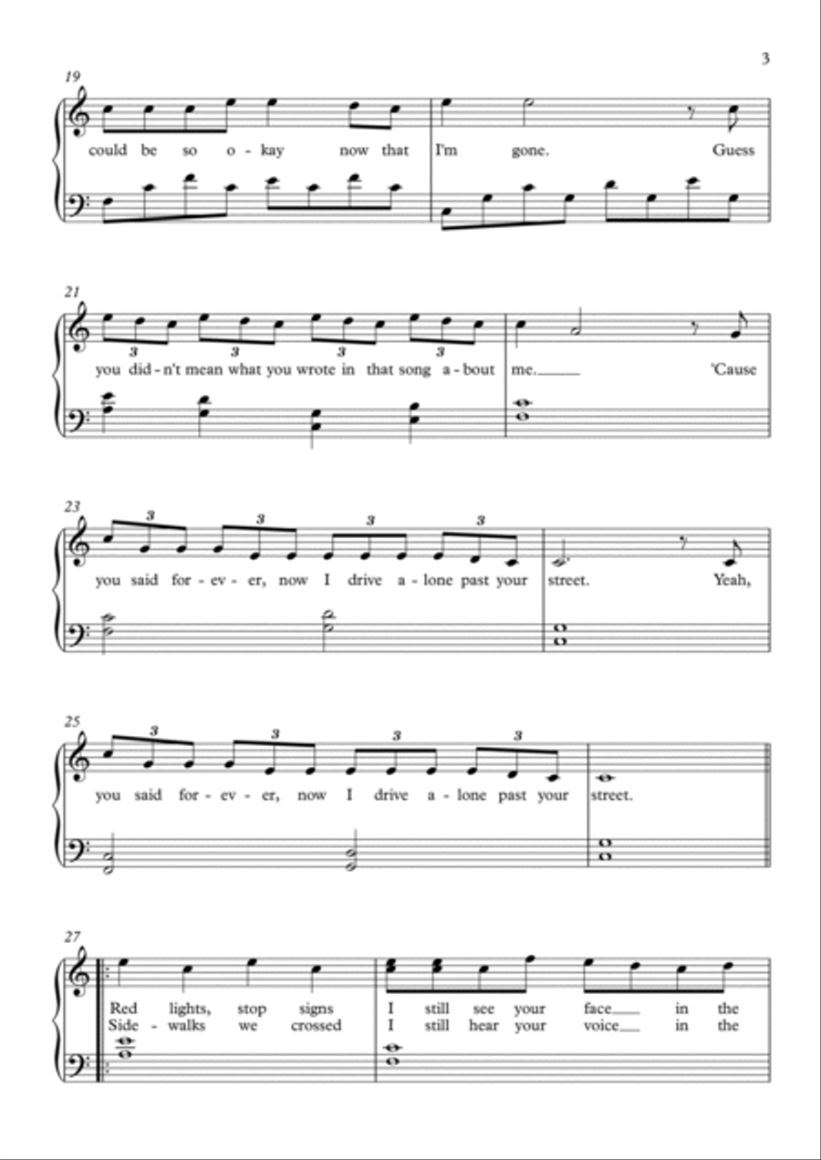 Drivers License Easy Piano scores gallery preview page 3