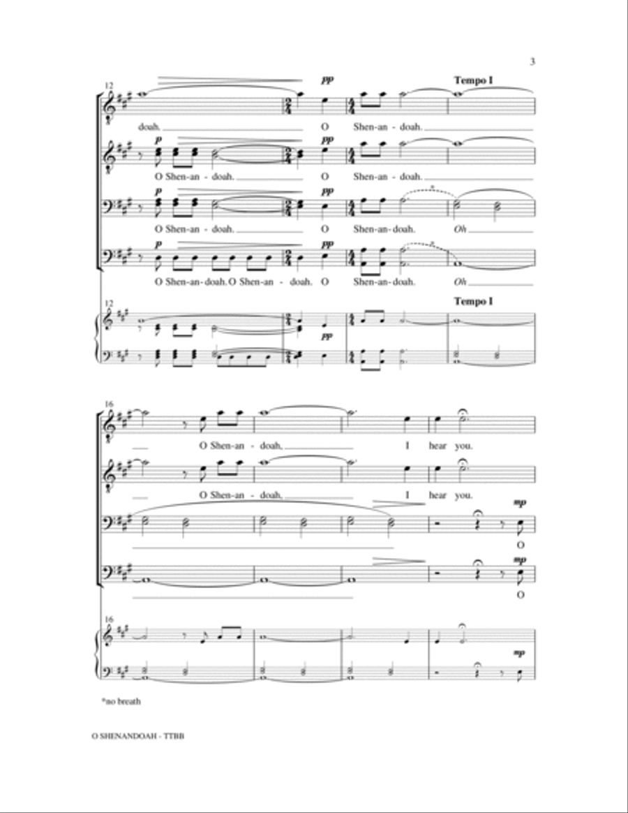 Shenandoah Shenandoah TTBB scores gallery preview page 3