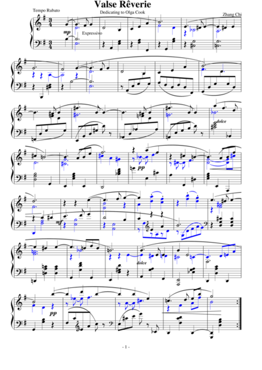 Valse Rêverie Valse Rêverie Piano Solo scores gallery preview page 1