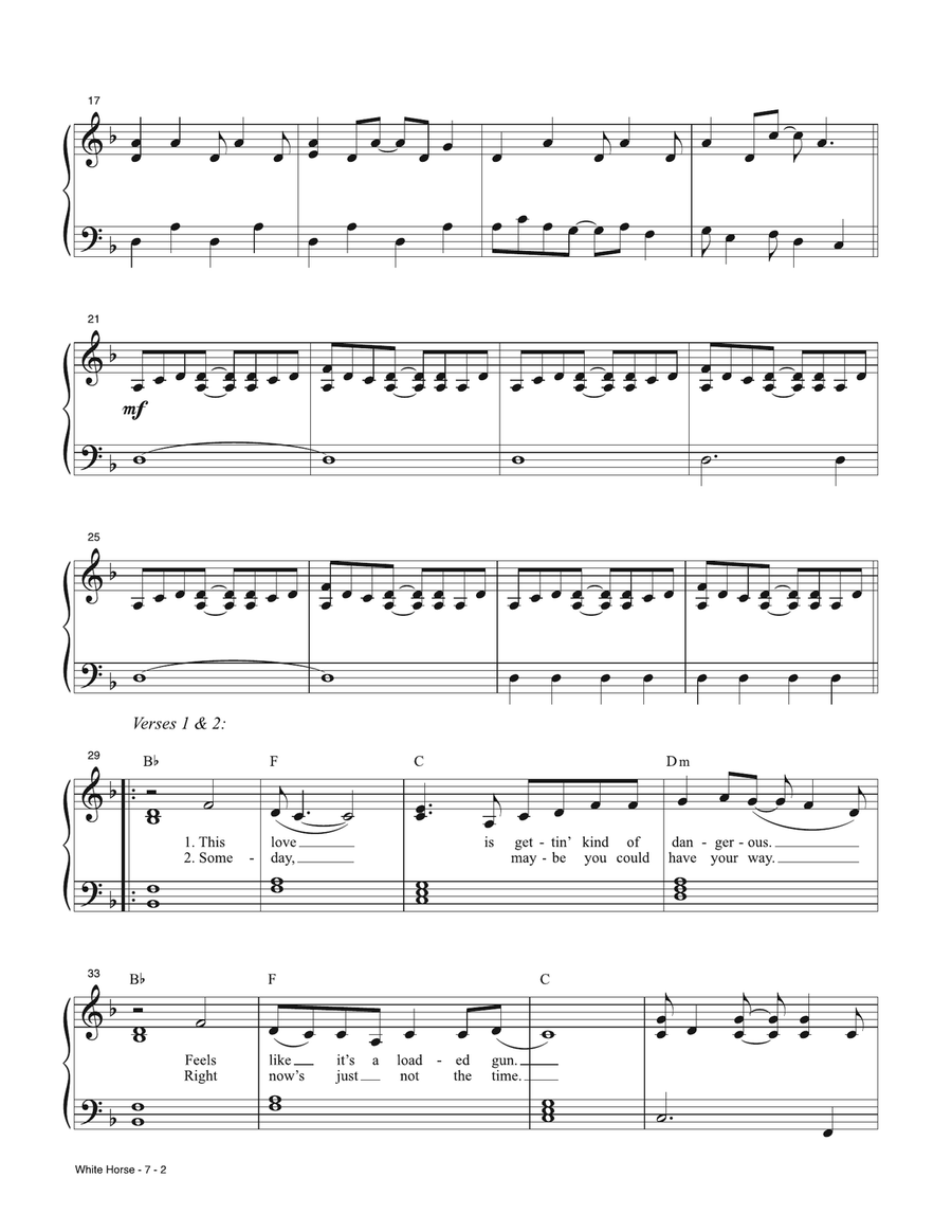 White Horse Piano, Vocal scores gallery preview page 2
