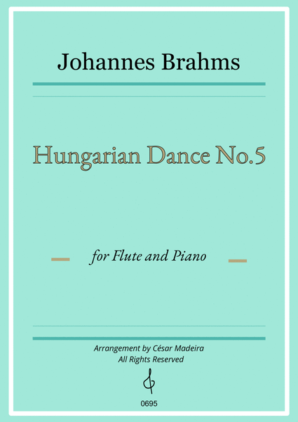 Hungarian Dance No.5 by Brahms - Flute and Piano (Full Score) image number null