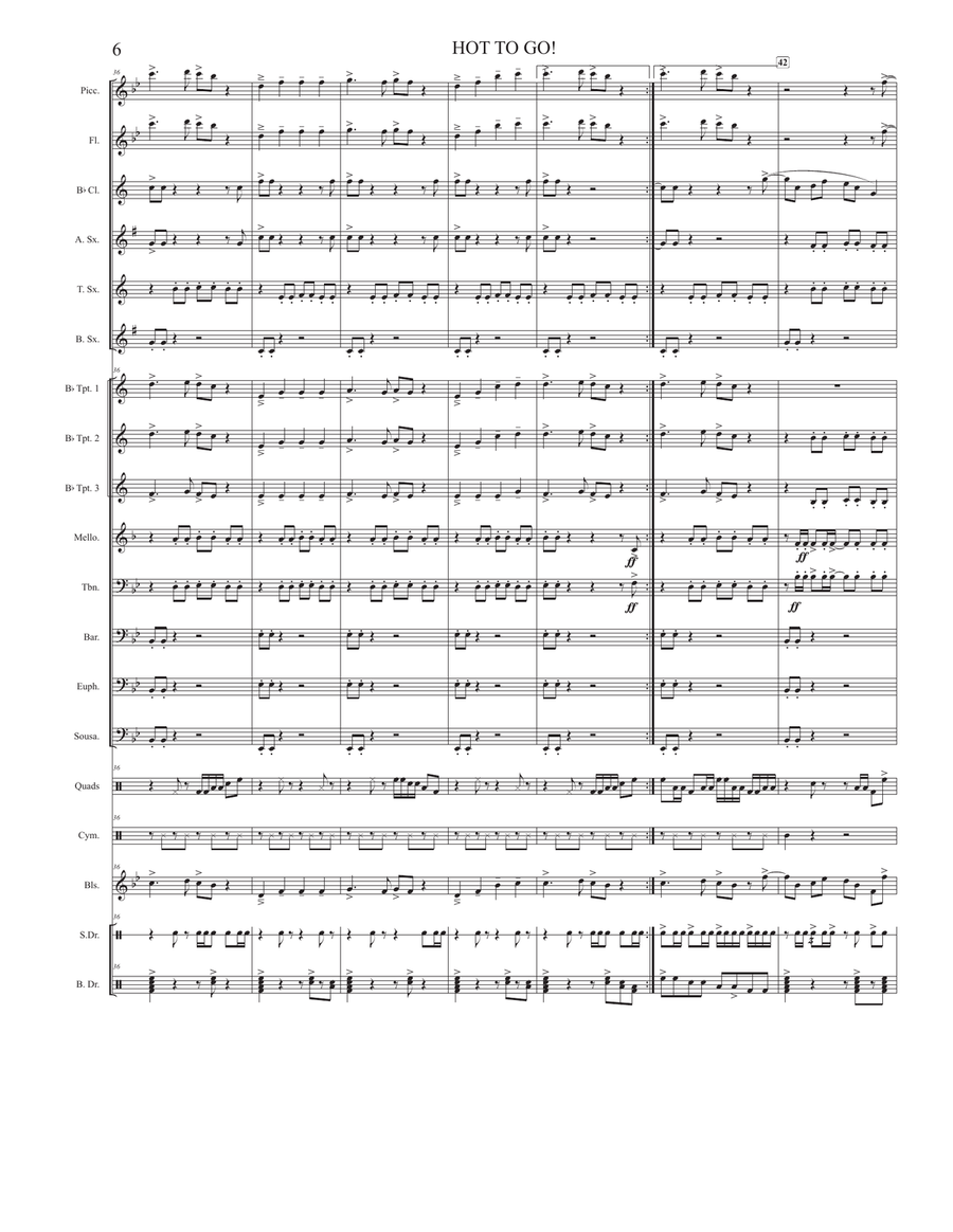 Hot To Go Hot To Go Marching Band scores gallery preview page 6
