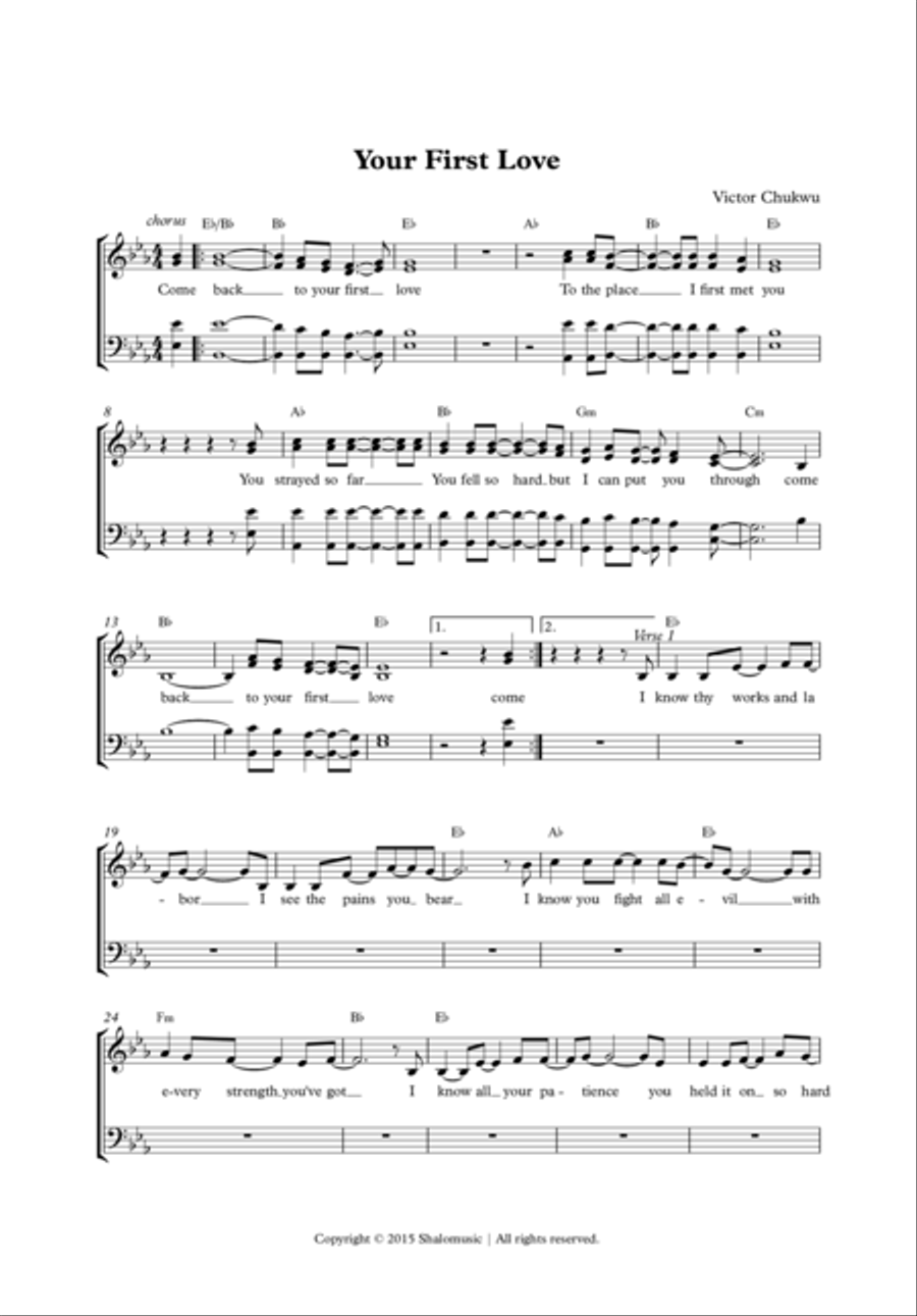 Your First Love Your First Love Choir scores gallery preview page 1