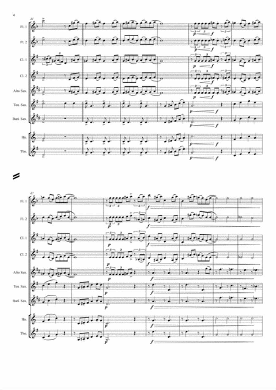 St. Louis Blues (Handy) for 9 part wind ensemble Jazz Ensemble scores gallery preview page 4