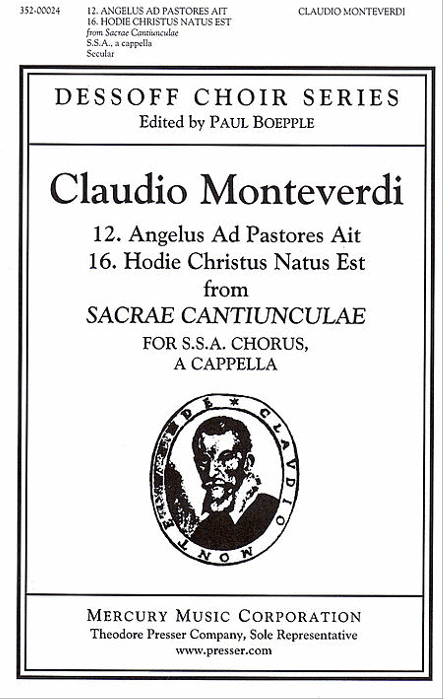 12. Angelus Ad Pastores Ait & 16. Hodie Christus Natus Est SSA scores gallery preview page 1