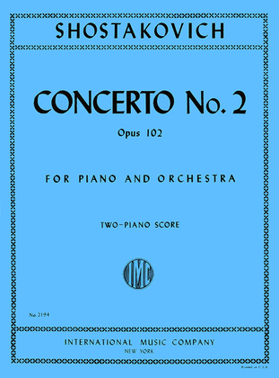 Book cover for Concerto No. 2 in F Major, Op. 102 for Piano and Orchestra