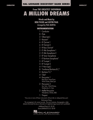 Book cover for A Million Dreams (from The Greatest Showman) (arr. Paul Murtha) - Conductor Score (Full Score)