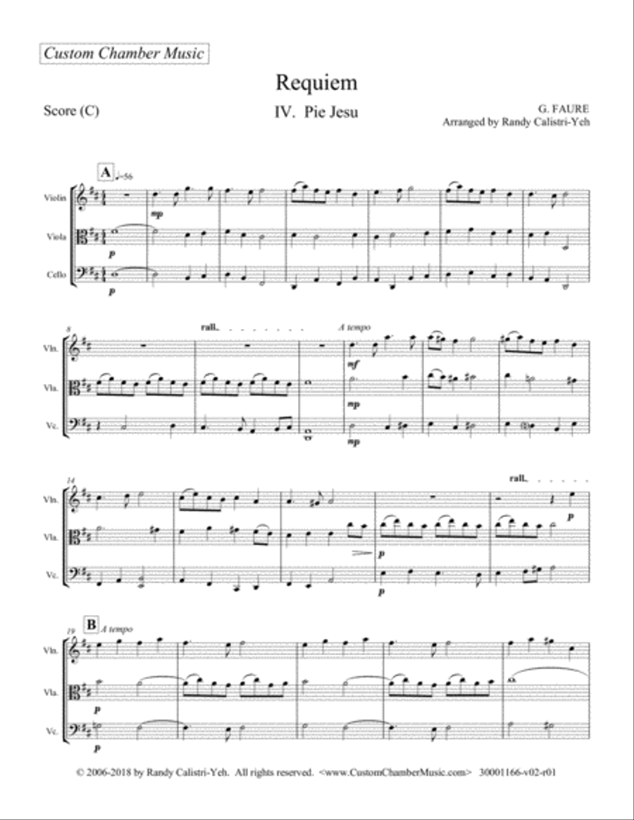 Faure Requiem (string trio) String Trio scores gallery preview page 2
