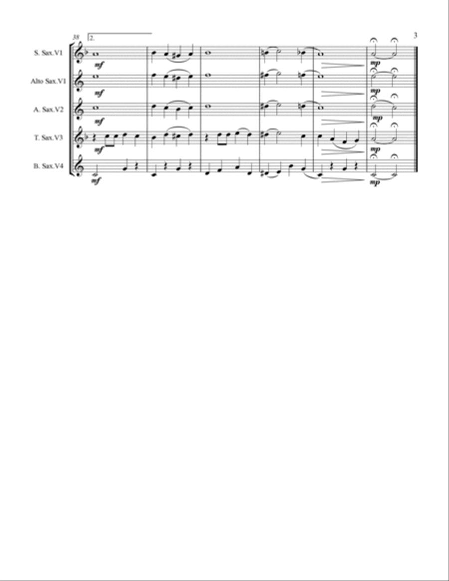 White Christmas Saxophone Quartet scores gallery preview page 4