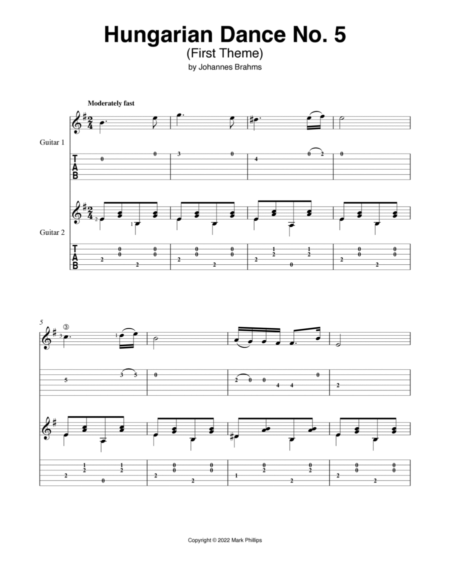 Hungarian Dance No. 5 Hungarian Dance No. 5 Set of Parts scores gallery preview page 1