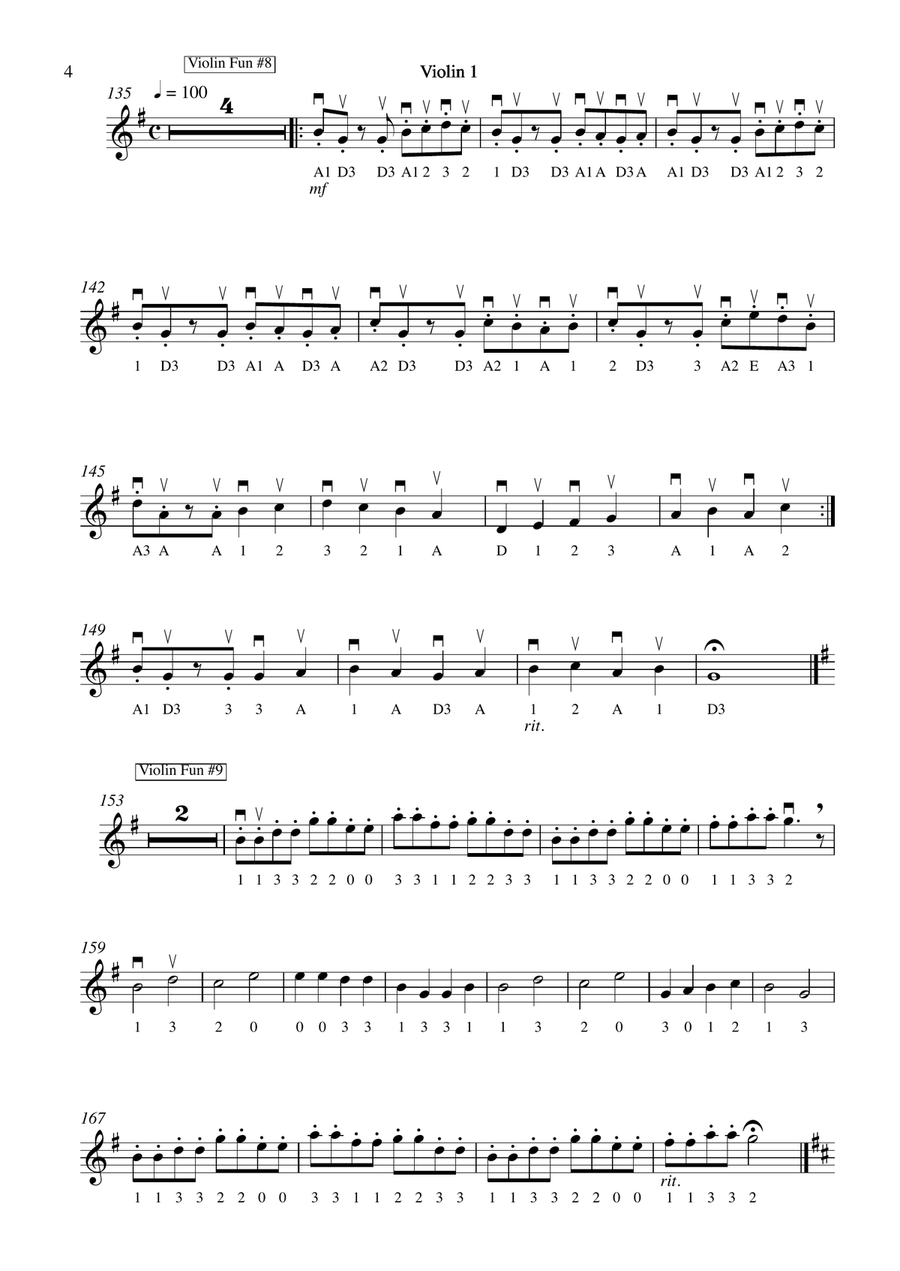 Violin Fun - Ten Easy Duets for Two Violins & Piano String Orchestra scores gallery preview page 4