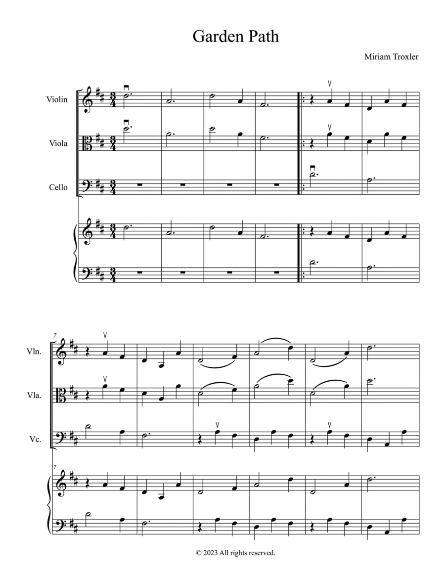 Garden Path Garden Path String Trio scores gallery preview page 1