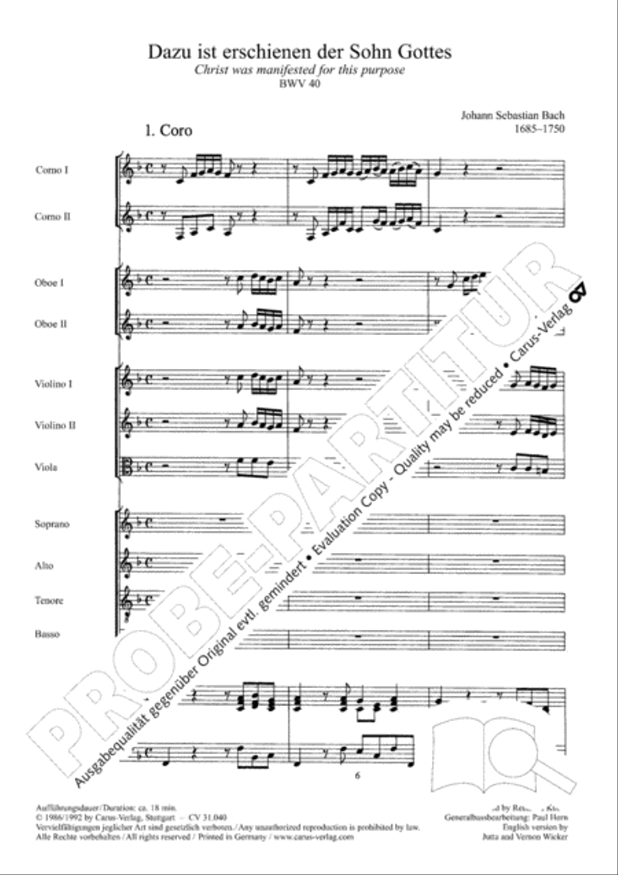 Christ was manifested for this purpose (Dazu ist erschienen der Sohn Gottes) ATB scores gallery preview page 6