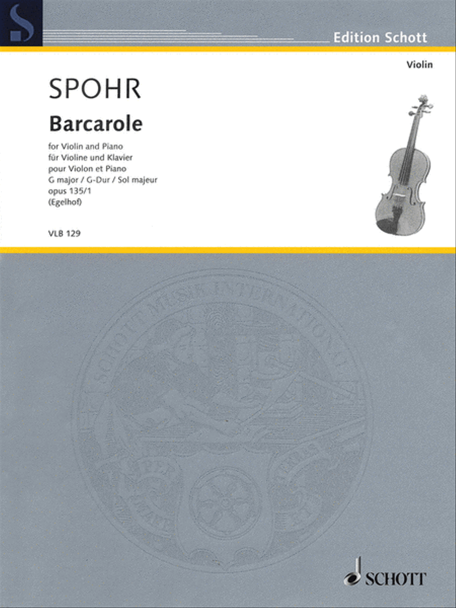 Barcarole in G Major, Op. 135, No. 1 Violin Solo scores gallery preview page 1