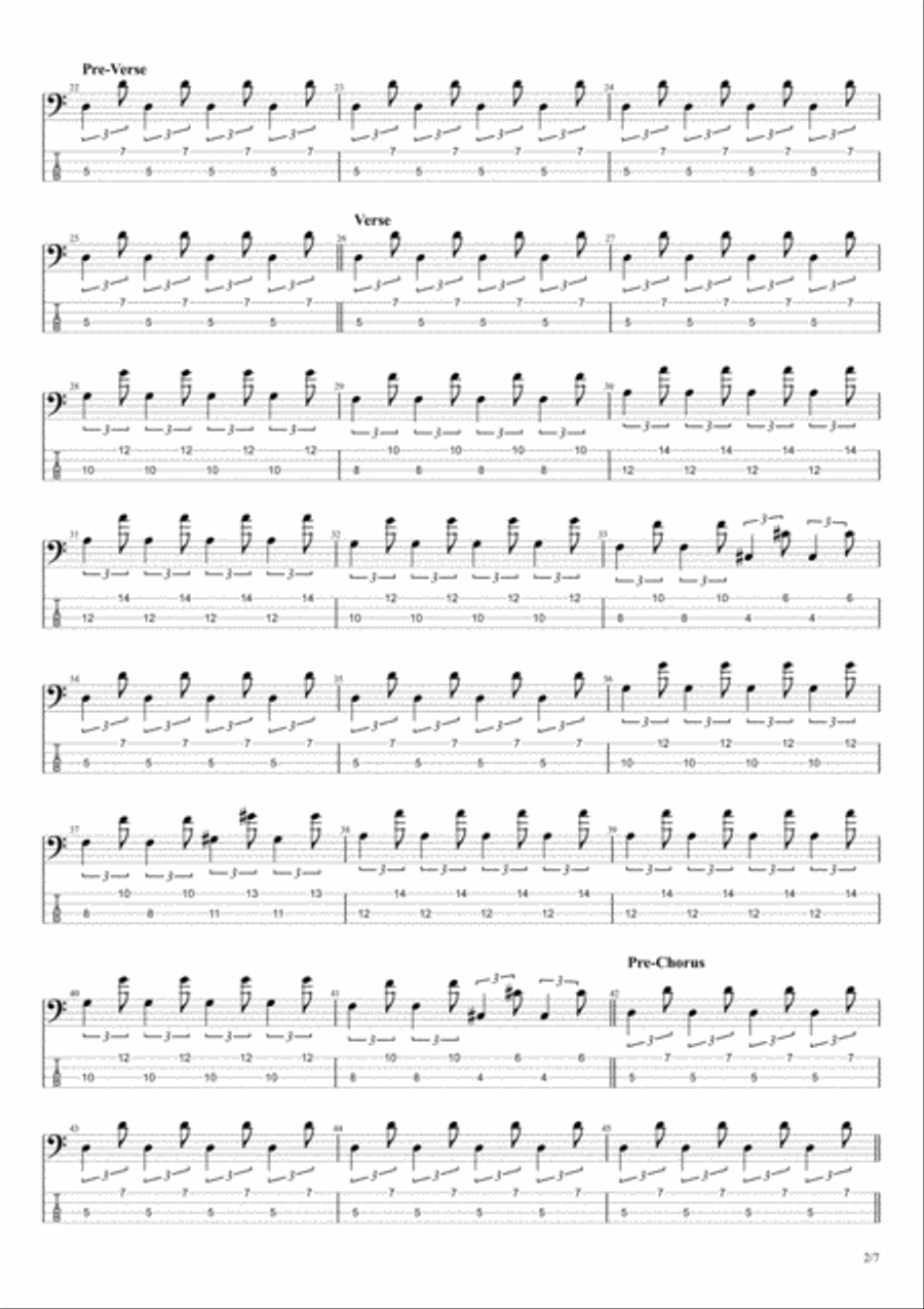 Uprising Bass Guitar scores gallery preview page 2