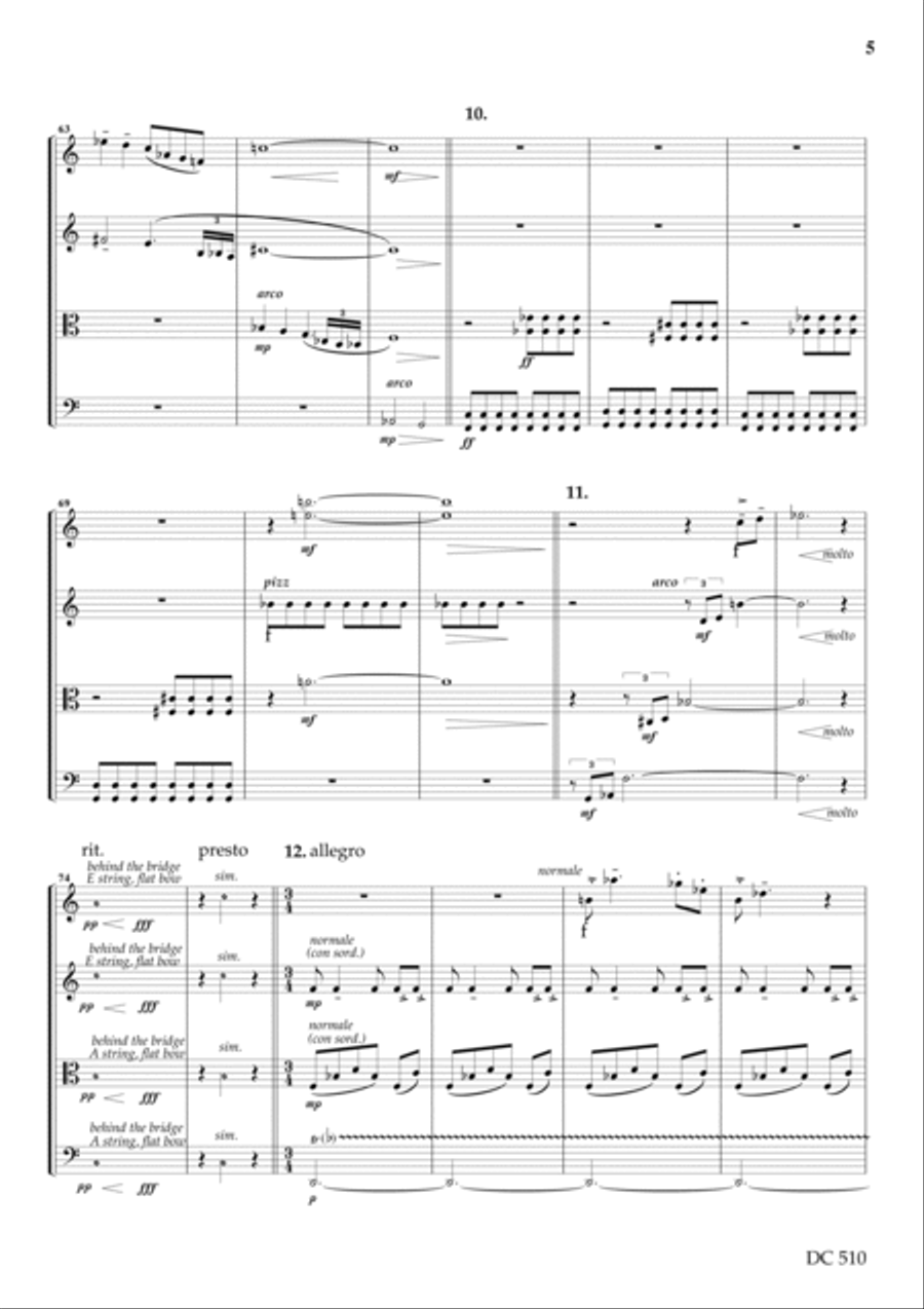 String Quartet No. 5 From The Frieze Of Life (parts) String Quartet scores gallery preview page 5