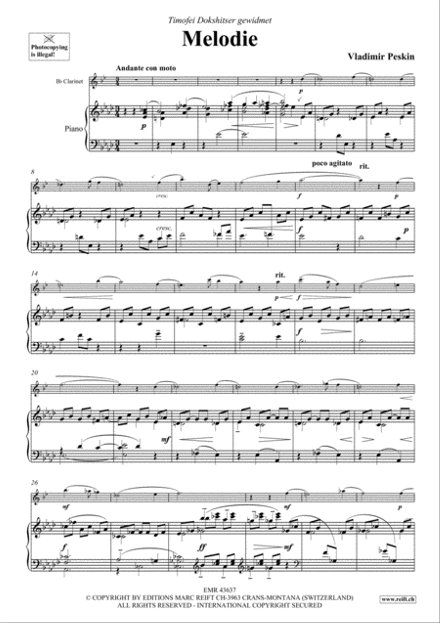 Melodie Melodie Clarinet Solo scores gallery preview page 3