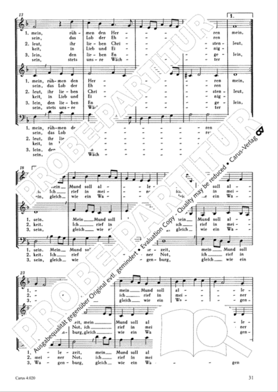 Calvisius: Tricinia. Psalmen und Motetten zu drei Stimmen Choir scores gallery preview page 32