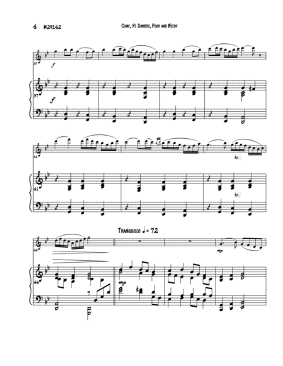 Come, Ye Sinners, Poor and Needy Flute Solo scores gallery preview page 4