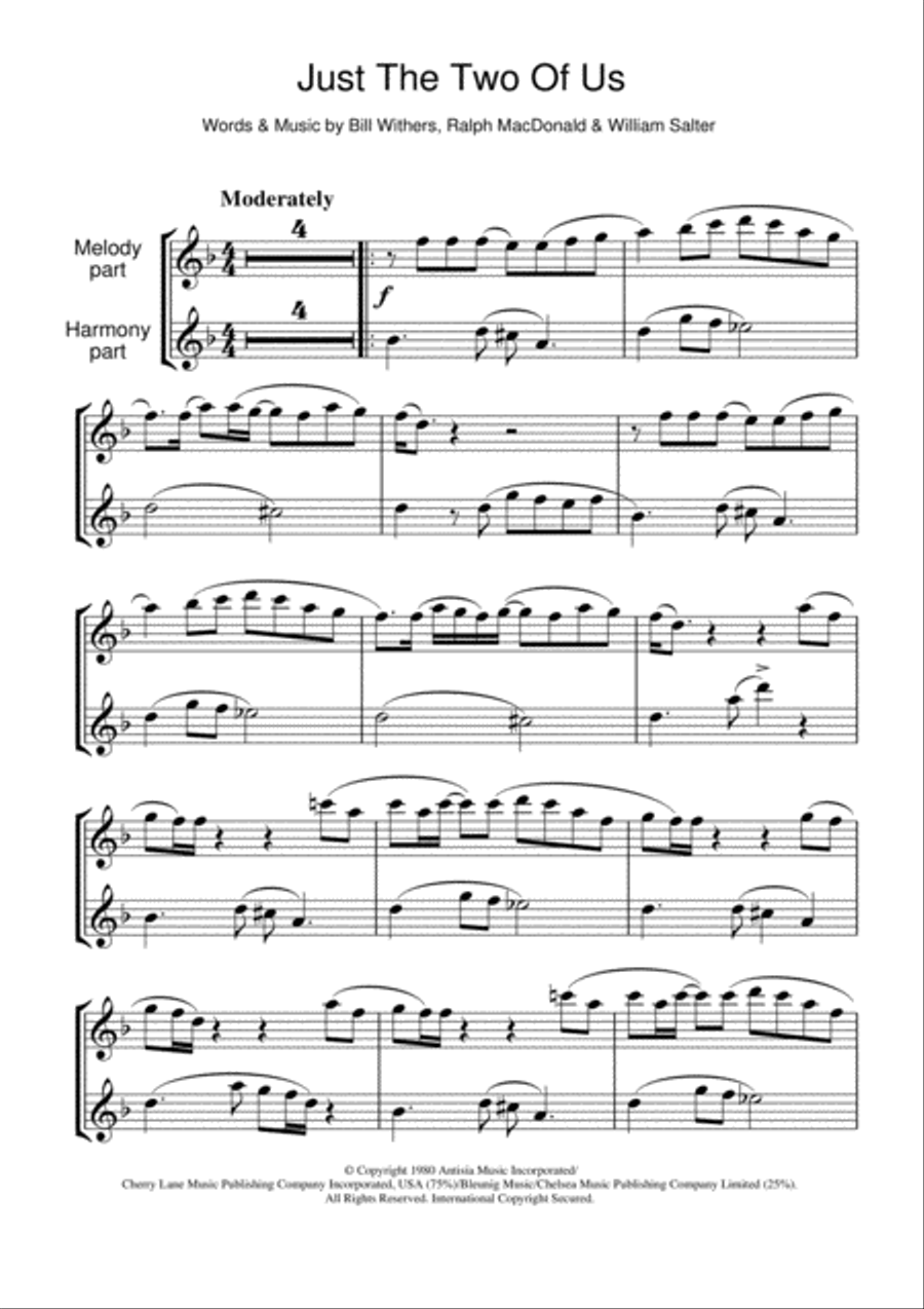 Just The Two Of Us Flute Solo scores gallery preview page 1
