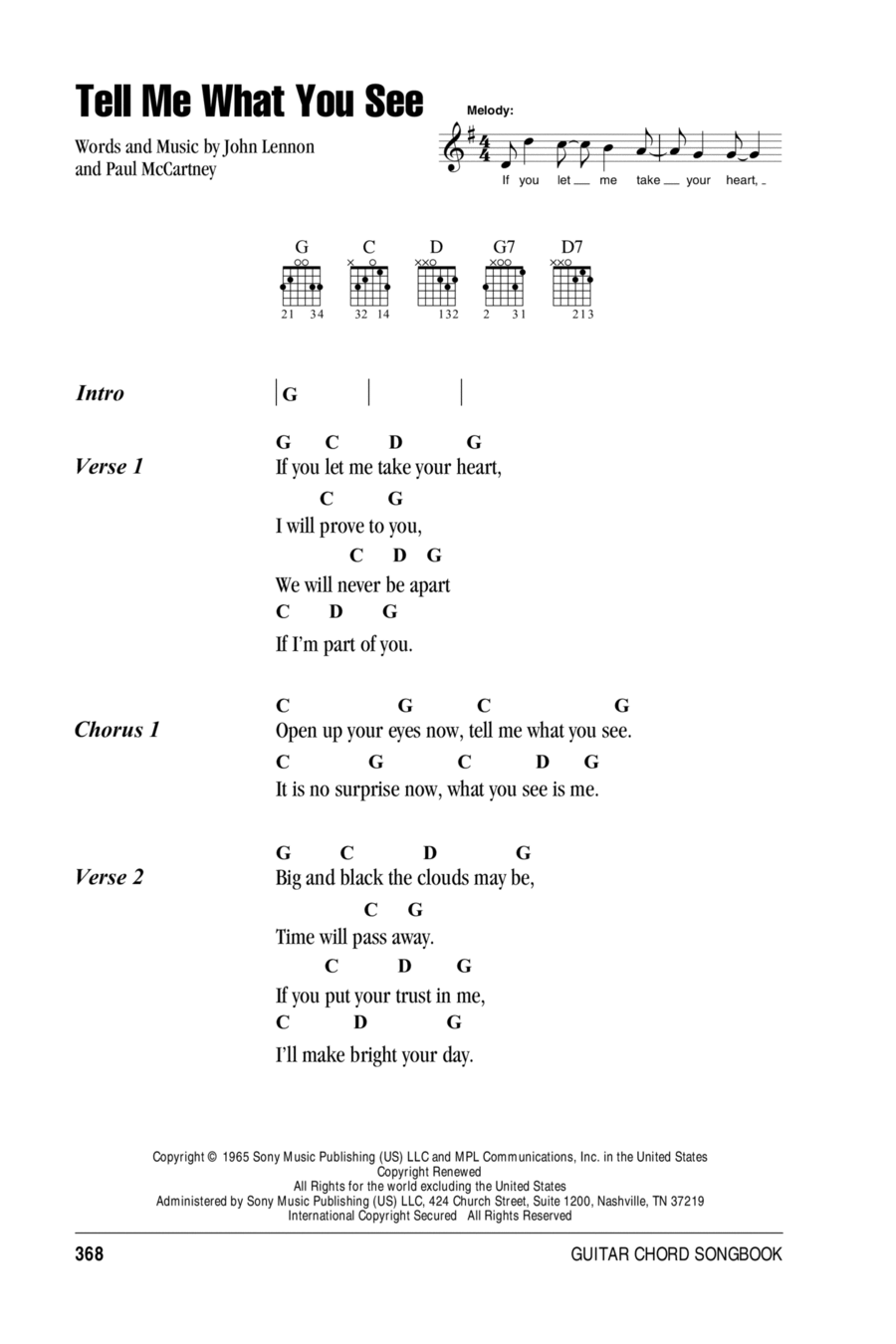 Tell Me What You See Acoustic Guitar scores gallery preview page 1