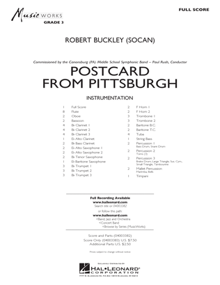 Book cover for Postcard From Pittsburgh - Conductor Score (Full Score)