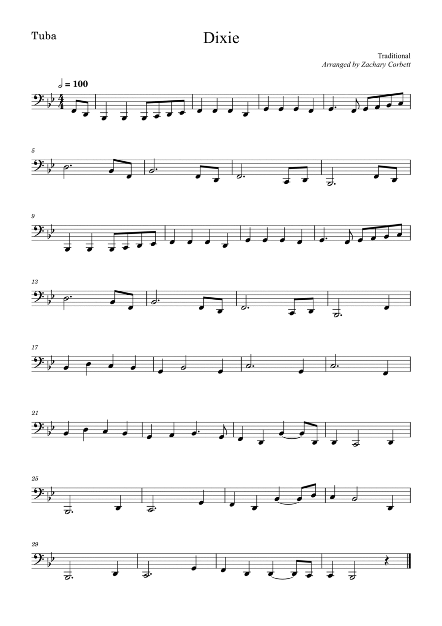 Dixie Tuba scores gallery preview page 1