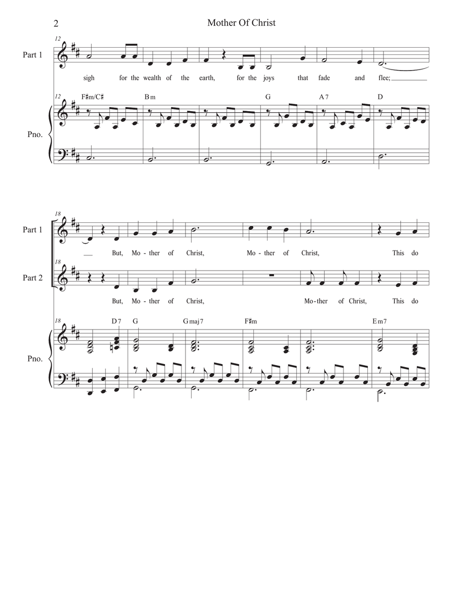 Mother Of Christ (2-part choir) 2-Part scores gallery preview page 2
