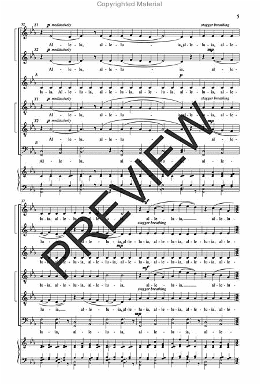 Alleluia SSAATTBB scores gallery preview page 4