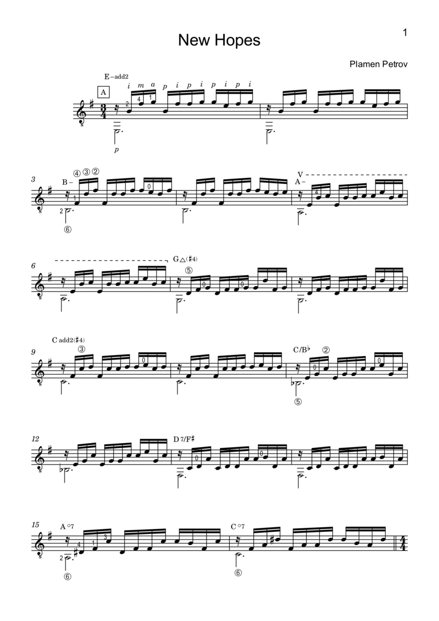 New Hopes Acoustic Guitar scores gallery preview page 1