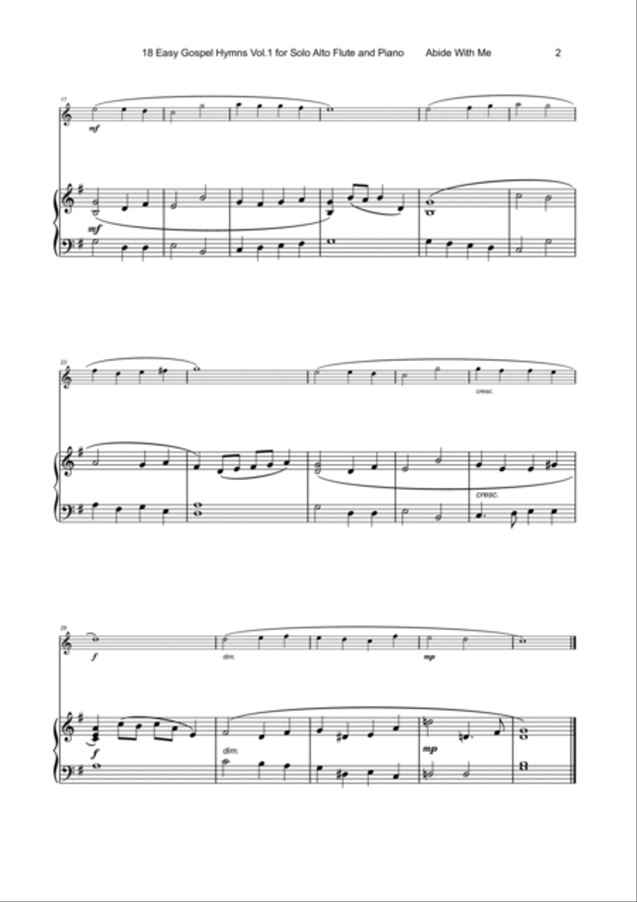 18 Gospel Hymns Vol.1 for Solo Alto Flute and Piano Flute Solo scores gallery preview page 3