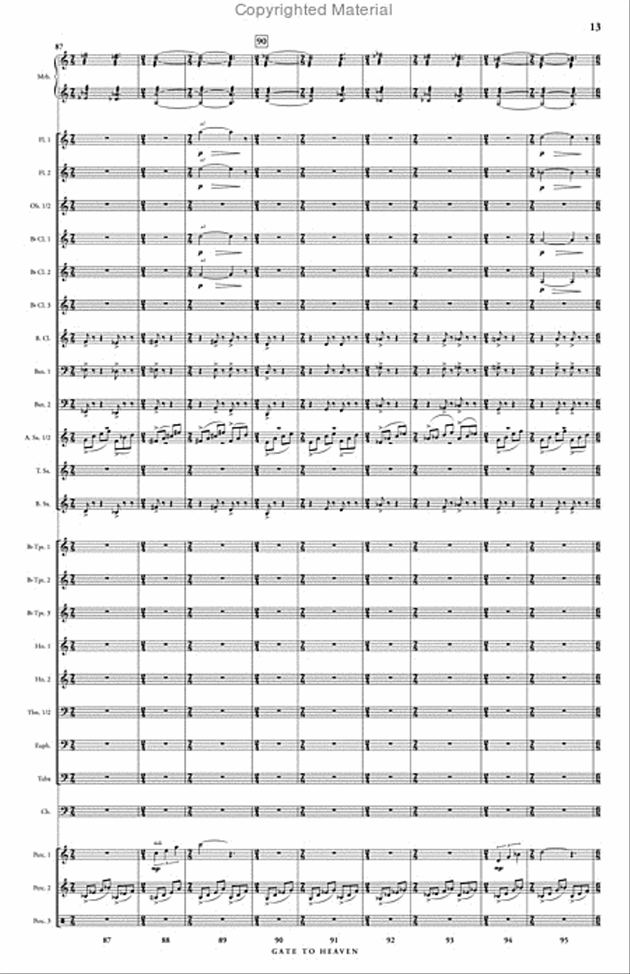 Gate to Heaven (wind ensemble score) Concert Band scores gallery preview page 14