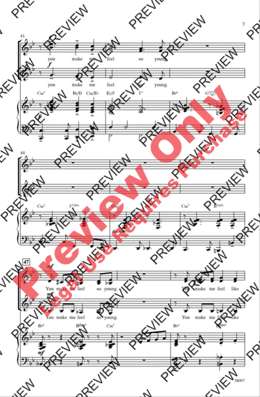 You Make Me Feel So Young Women's Choir scores gallery preview page 7
