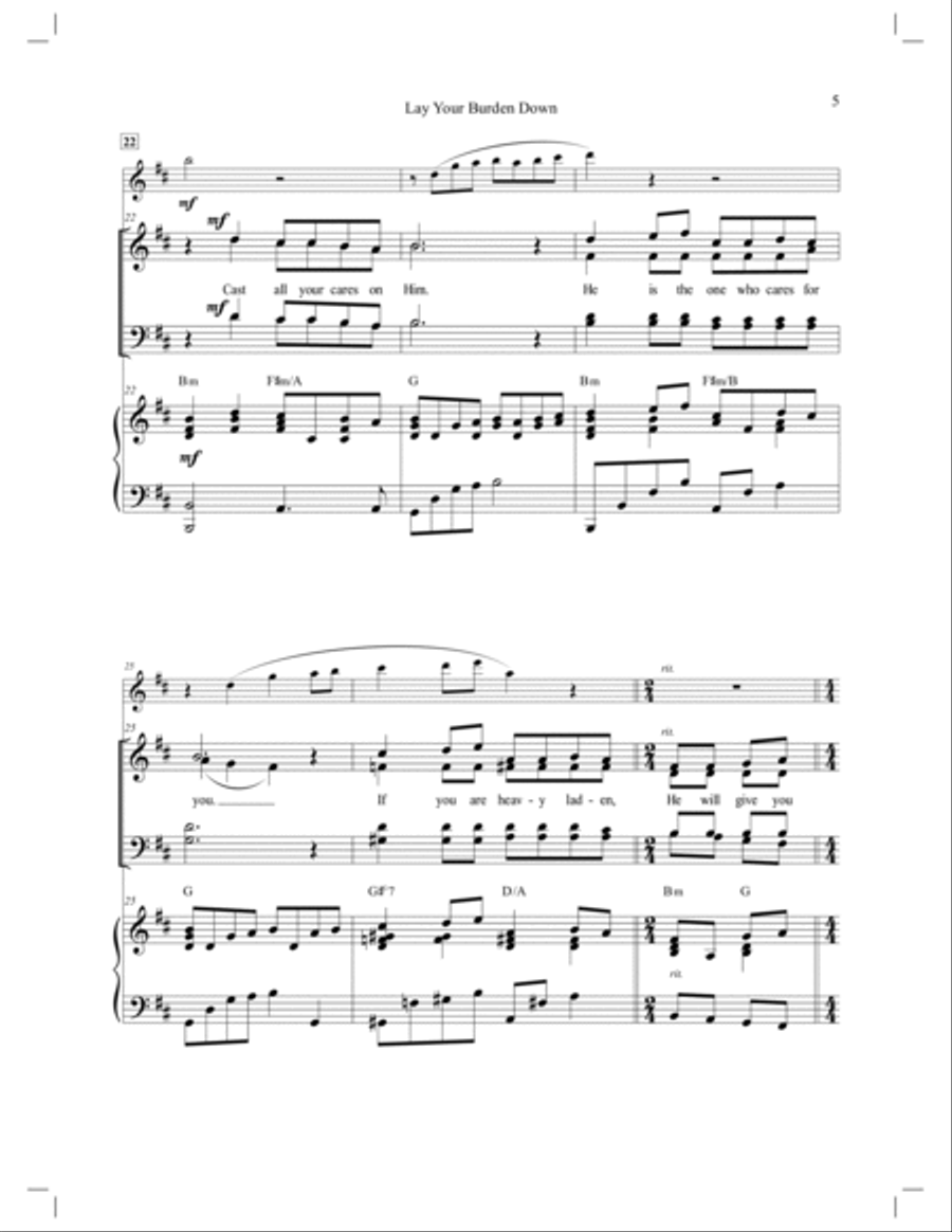 Lay Your Burden Down - SATB Anthem