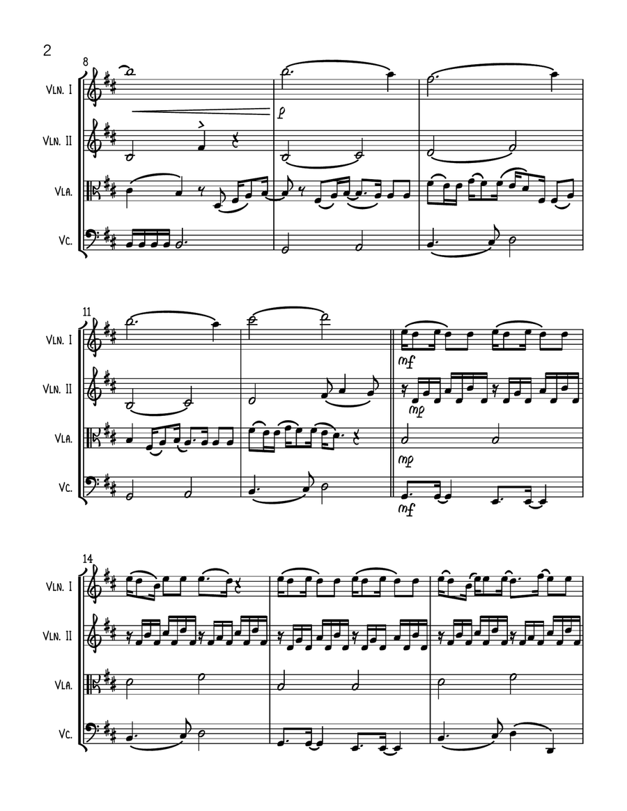 Young And Beautiful String Quartet scores gallery preview page 2