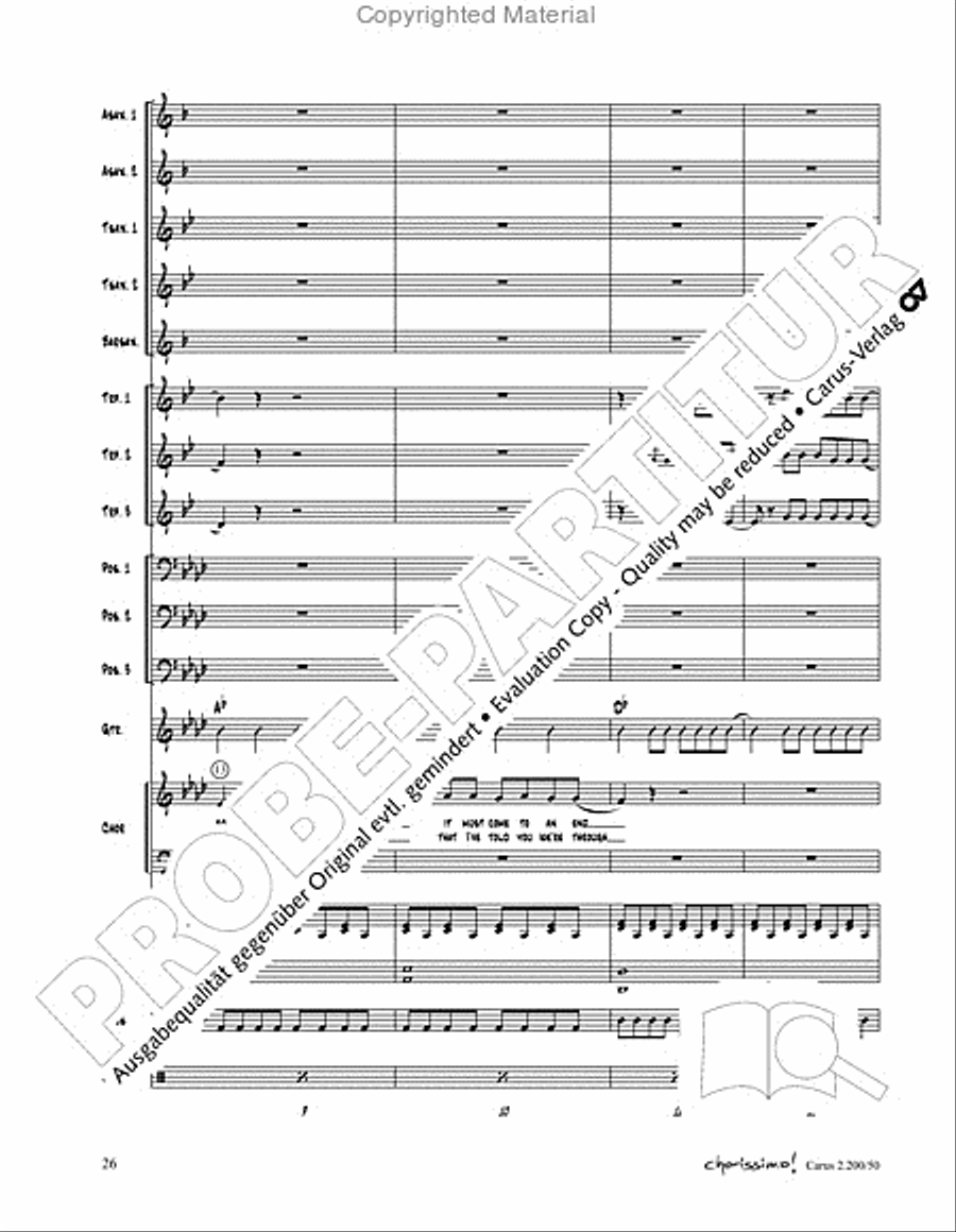 Chorissimo. Instrumentale Begleitarrangements fur Small Bigband, Vol. 3 Big Band scores gallery preview page 24