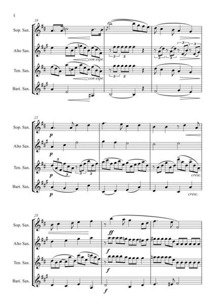 Zueignung (8 Lieder aus "Letzte Blätter" Op.10, No.1) for Saxophone Quartet