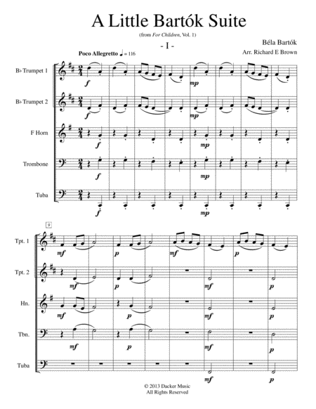 A Little Bartók Suite - Brass Quintet image number null