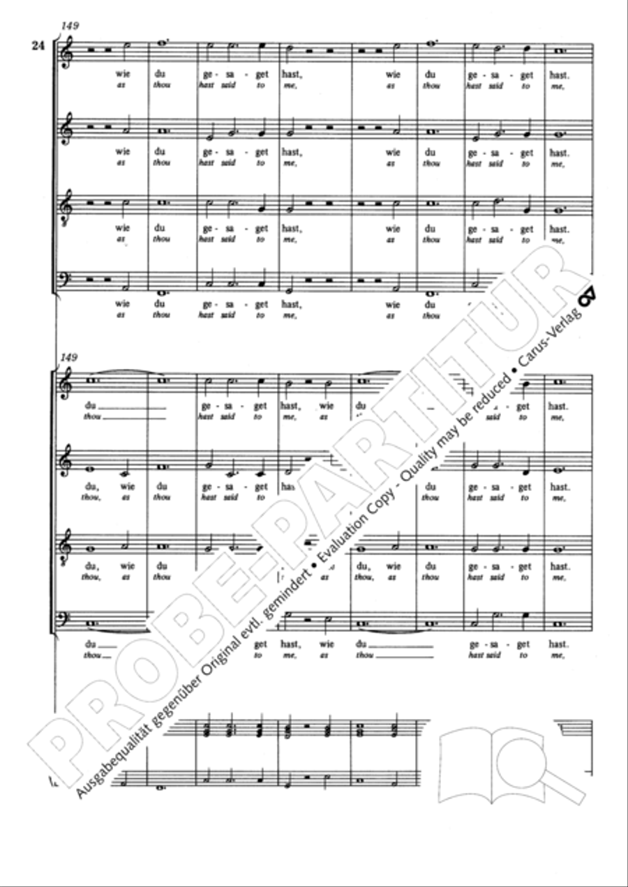 Lord, now lettest thou thy servant depart (Herr, nun lassest du deinen Diener) 4-Part scores gallery preview page 25
