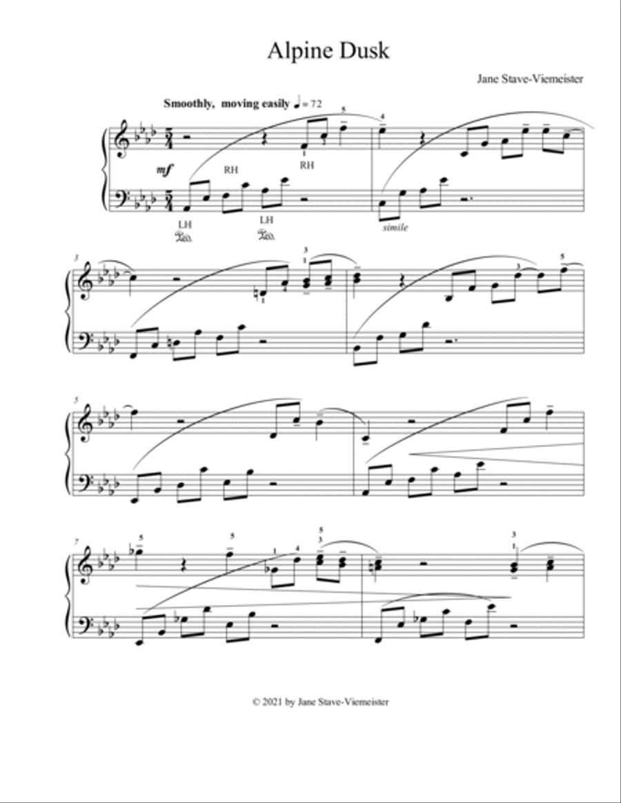 Alpine Dusk for Piano Solo Piano Solo scores gallery preview page 2