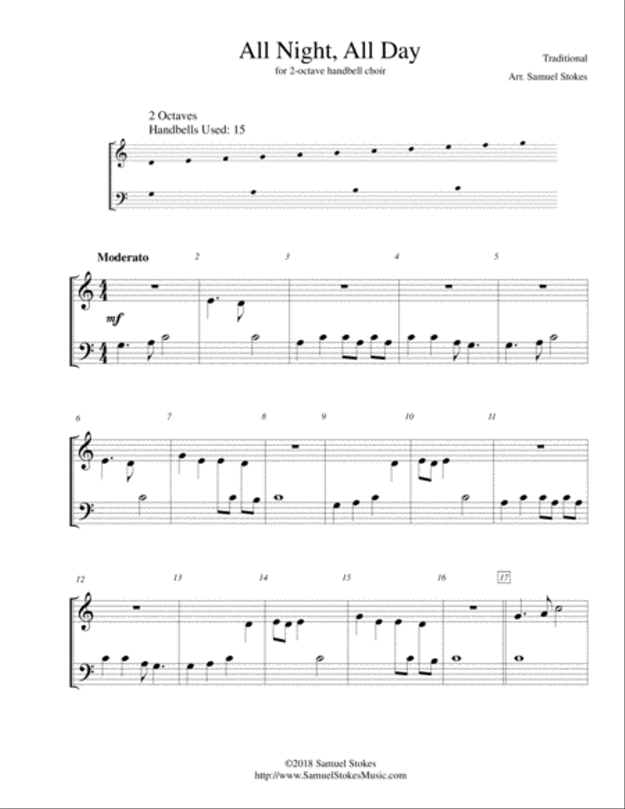 All Night, All Day - for 2-octave handbell choir 2-Octaves scores gallery preview page 1