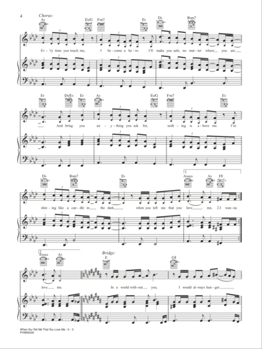 When You Tell Me That You Love Me Piano, Vocal, Guitar scores gallery preview page 3
