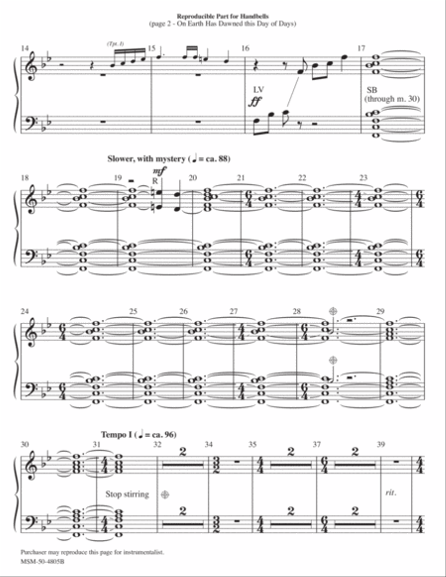 On Earth Has Dawned this Day of Days Choir scores gallery preview page 2