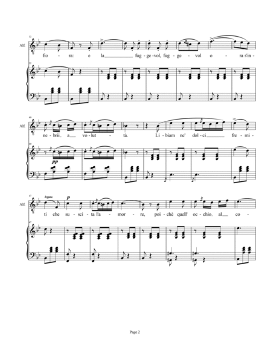 Libiamo ne' lieti calici, Brindisi (SATB) - La traviata 4-Part scores gallery preview page 2