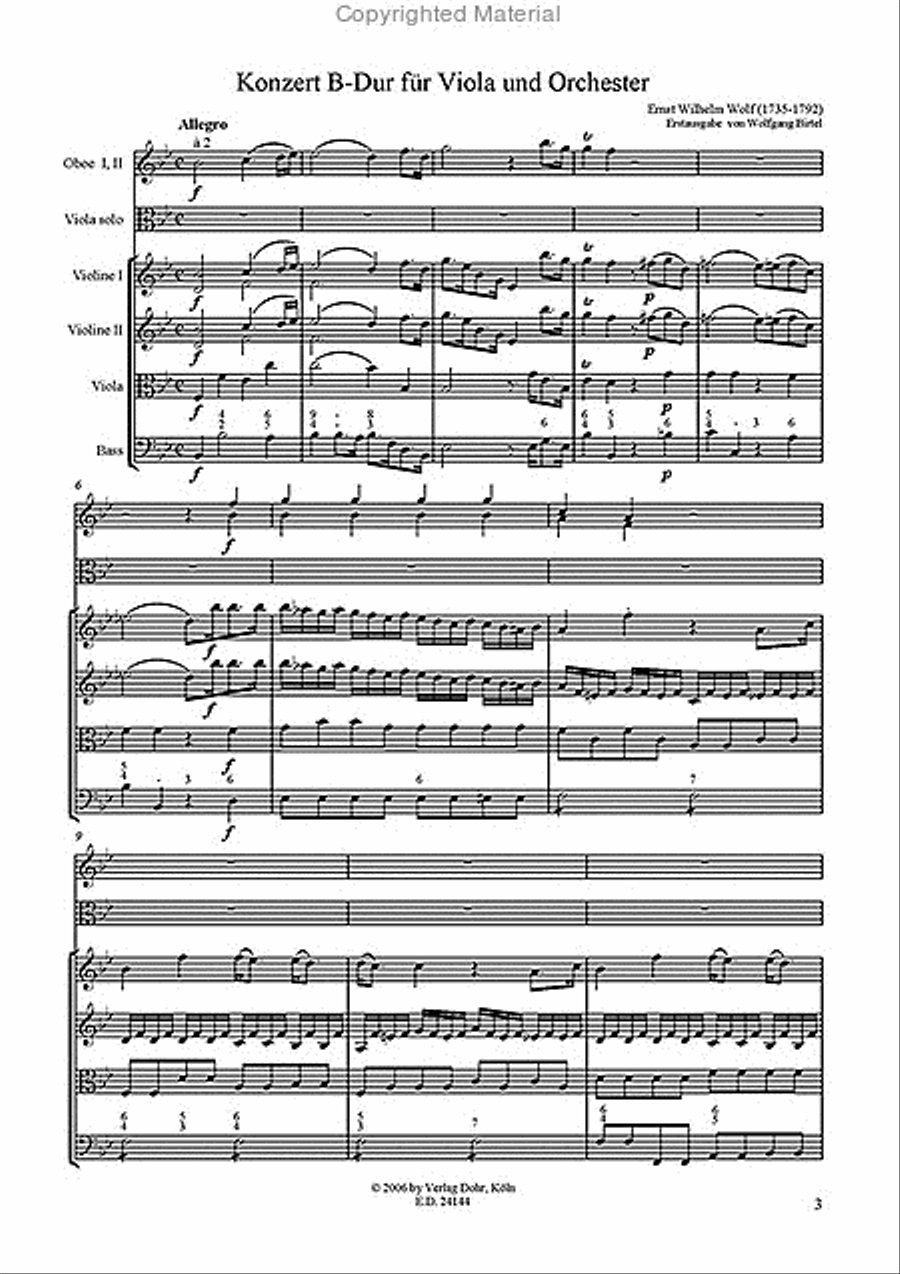 Konzert für Viola und Orchester B-Dur Orchestra scores gallery preview page 2